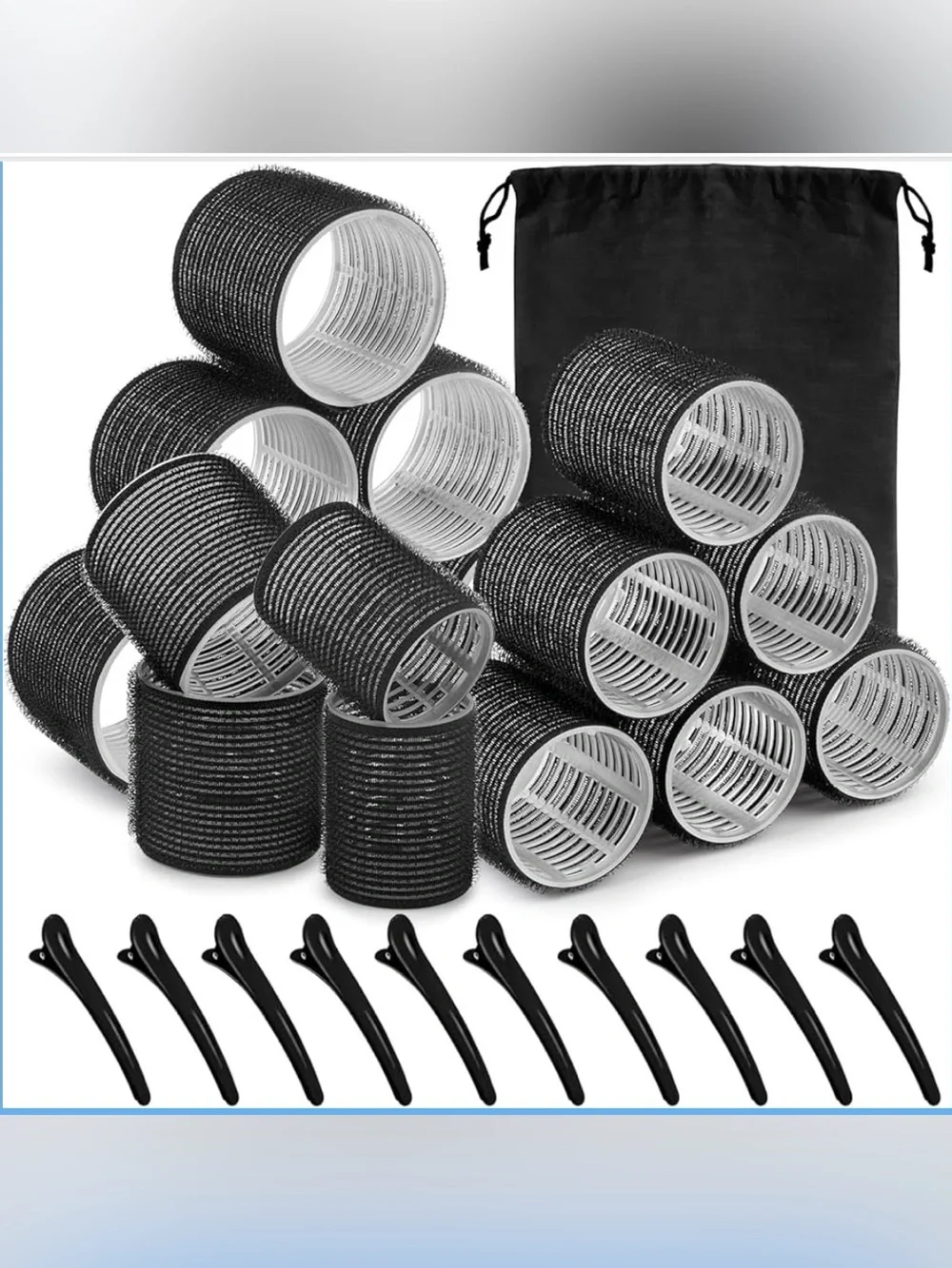 Sungenol Black Hair Rollers - 16 pcs